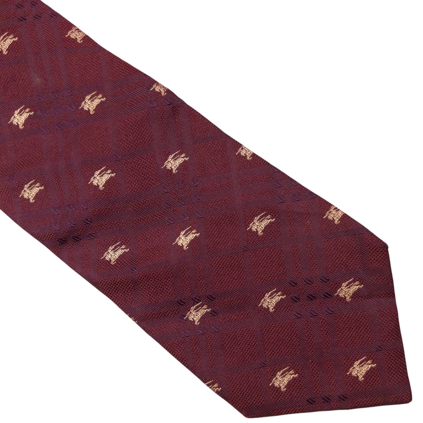 Vintage Burberry Nova Check Monogram Silk Tie