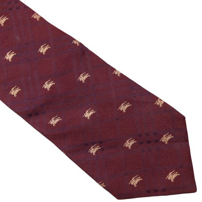 Vintage Burberry Nova Check Monogram Silk Tie