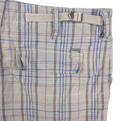 Vintage Stussy Checkered Cargo Shorts Size W34