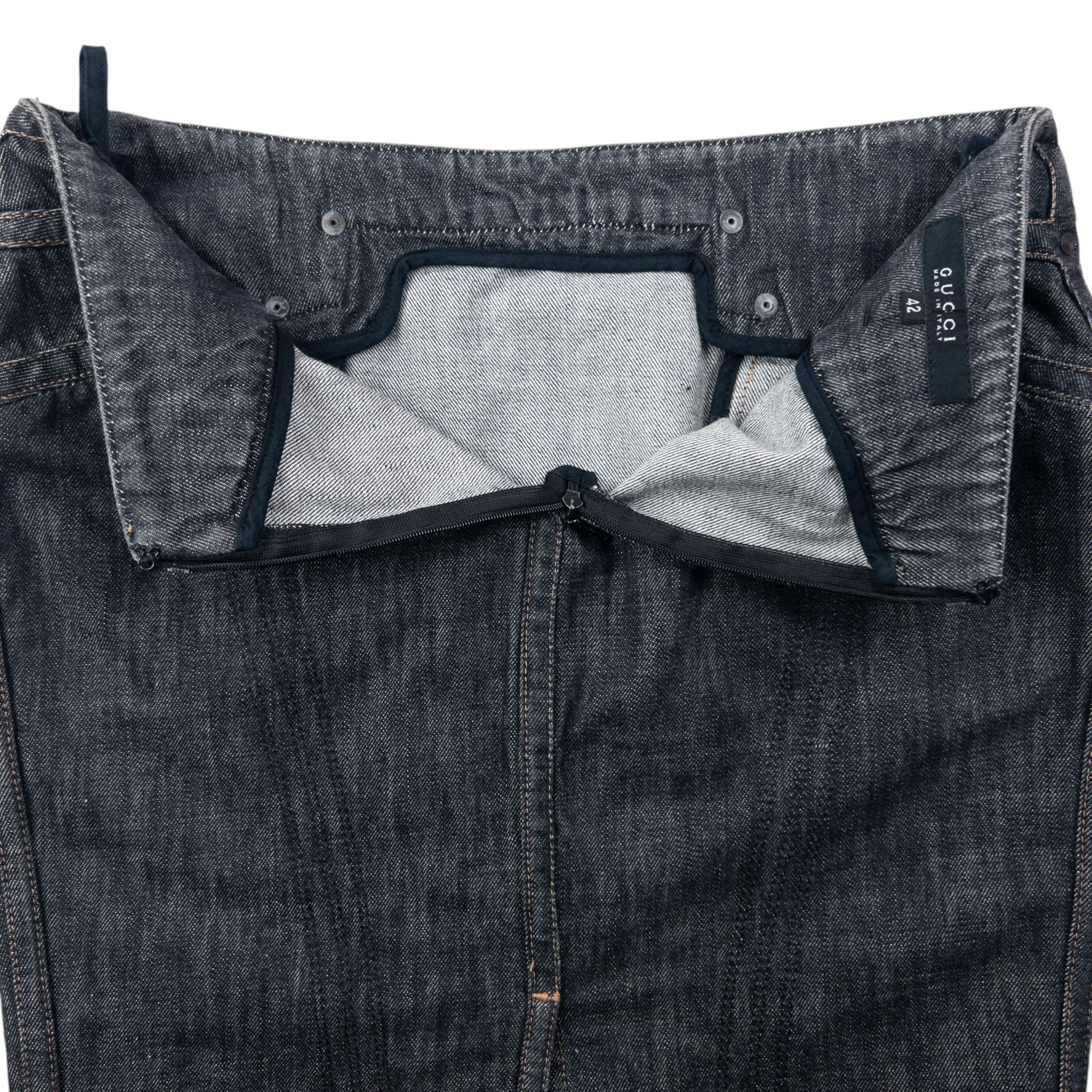 Vintage 2002 Gucci By Tom Ford Denim Skirt Womens Size W29