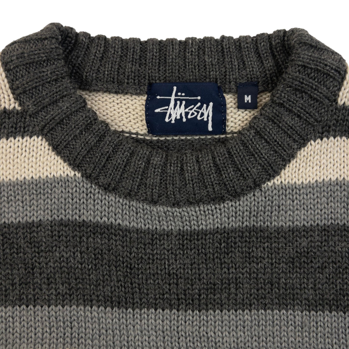 Vintage 2000s Stussy Striped Wool Knit Jumper Size M