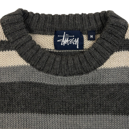 Vintage 2000s Stussy Striped Wool Knit Jumper Size M