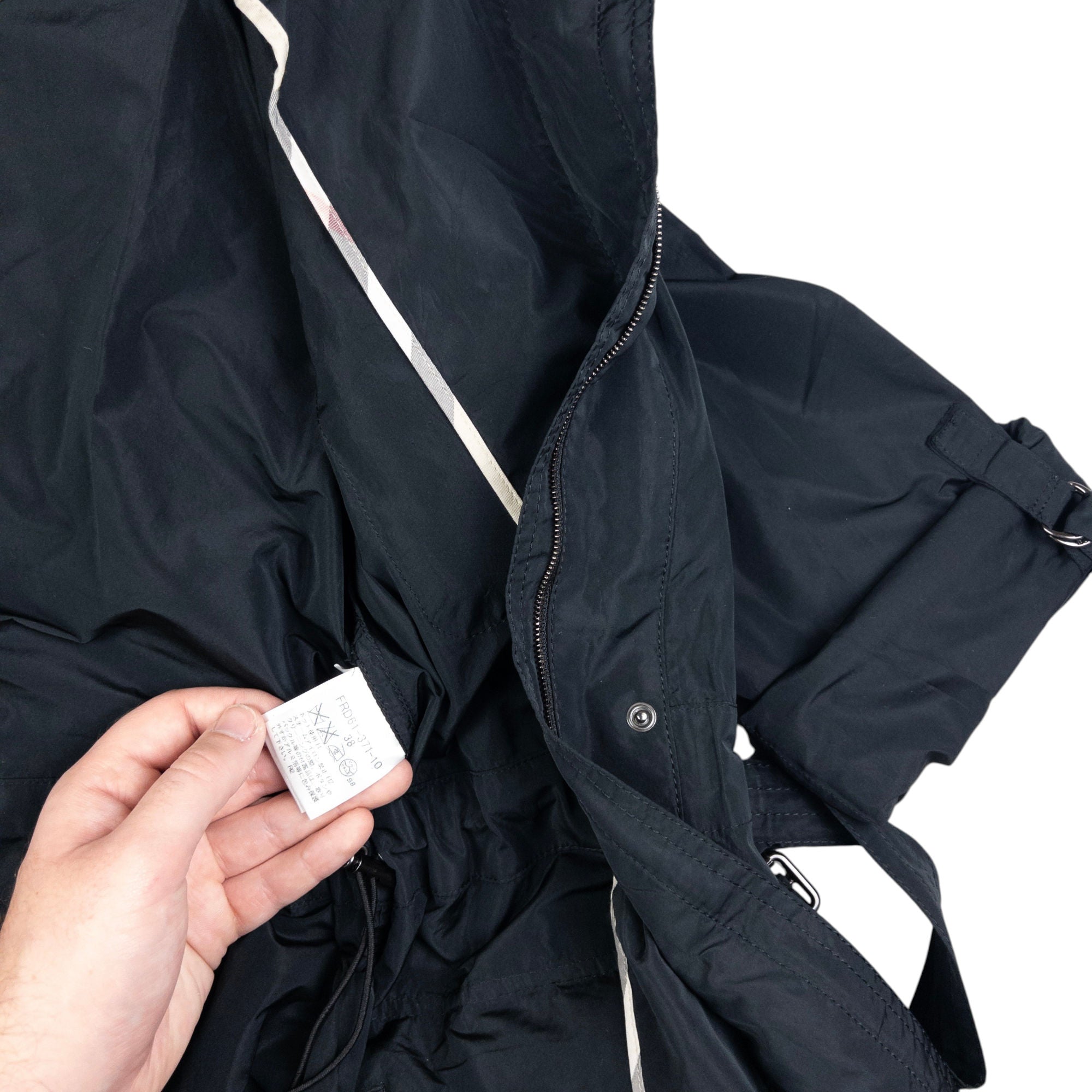 Vintage Burberry Convertible Belted Rain Jacket Womens Size M