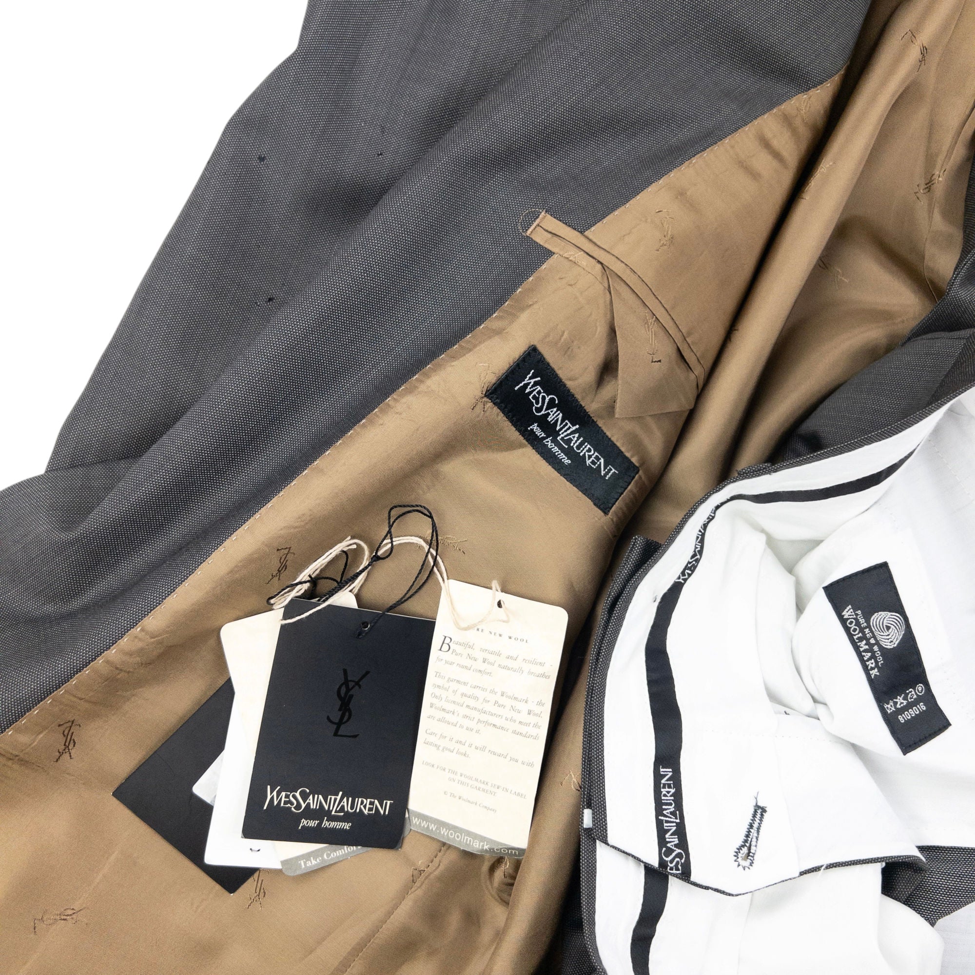 Vintage 90s YSL Yves Saint Laurent Jacket & Trousers Suit Set Size L