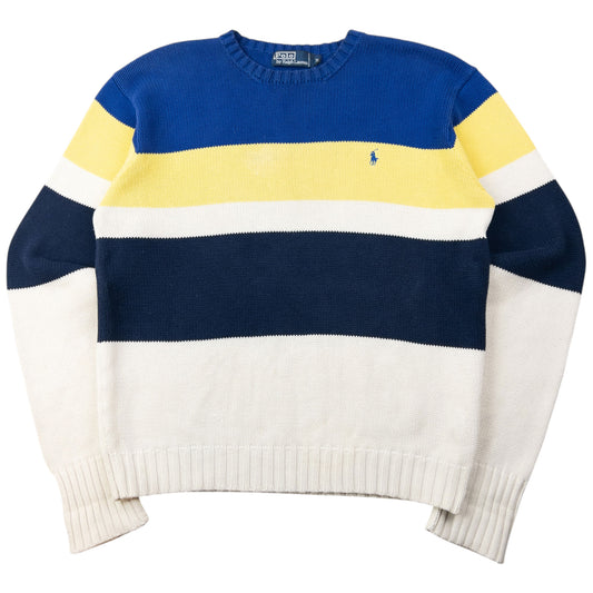 Vintage 90s Polo Ralph Lauren Striped Knit Jumper Size M