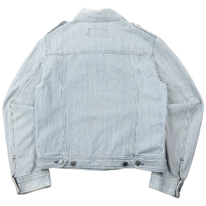 Vintage 2000s Burberry Striped Denim Jacket Womens Size M