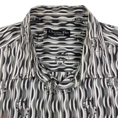 Vintage Dior Monsieur Monogram Short Sleeve Button Up Shirt Size L