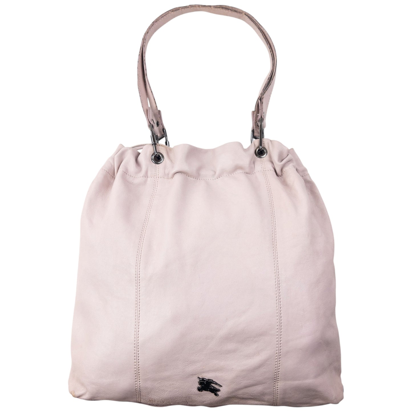 Vintage 2000s Burberry Leather Bucket Shoulder Bag