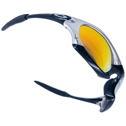 Vintage 2003 Oakley Splice Polished Black Fire Iridium Sunglasses