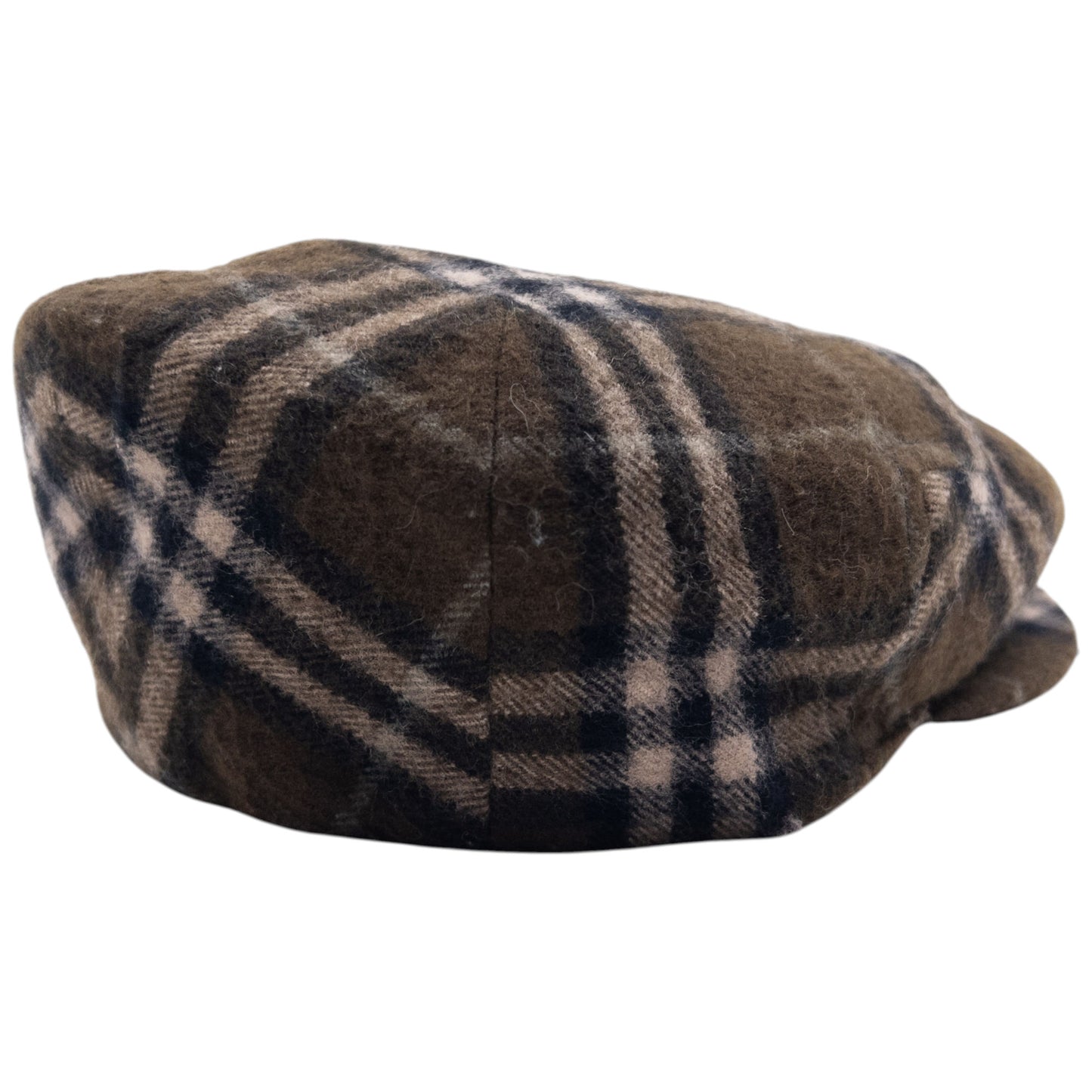 Vintage 90s Burberry Nova Check Wool Flat-Cap Hat