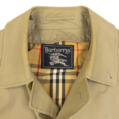 Vintage 90s Burberry Nova Check Lined Trench Jacket Size M