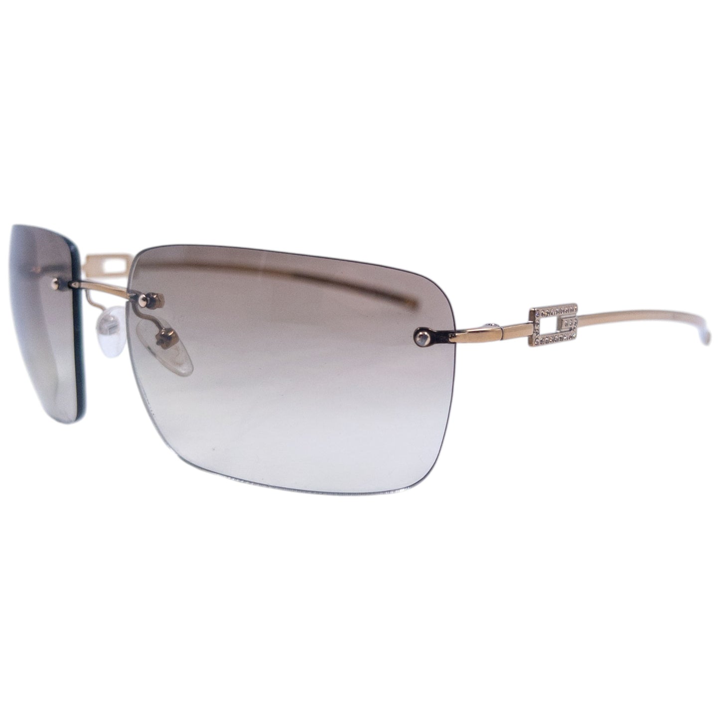 Vintage 2000s Gucci Diamanté Rimless Sunglasses