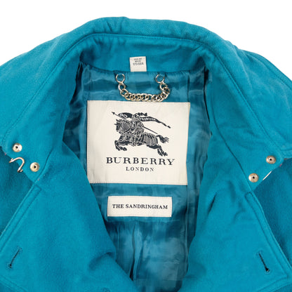 Vintage Burberry Sandringham Wool Trench Jacket in blue, photo 5