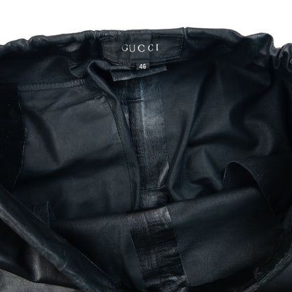 Vintage 2000s Gucci By Tom Ford Zip Cuff Leather Trousers Size L