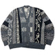 Vintage 90s Hugo Boss Pattern Wool Knit Cardigan Size L