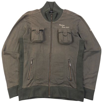 Vintage 2000s Burberry Black Label Zip Up Jacket in grey, embroidered logos