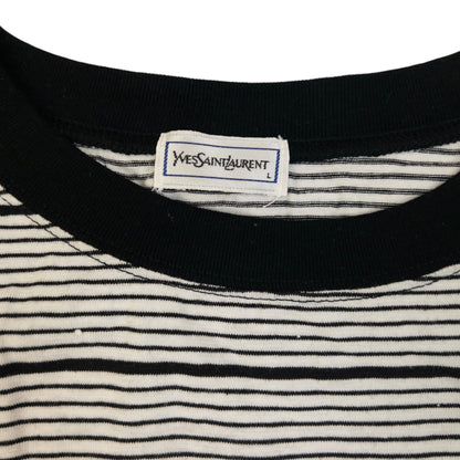 Vintage 80s YSL Yves Saint Laurent Striped T Shirt Size S