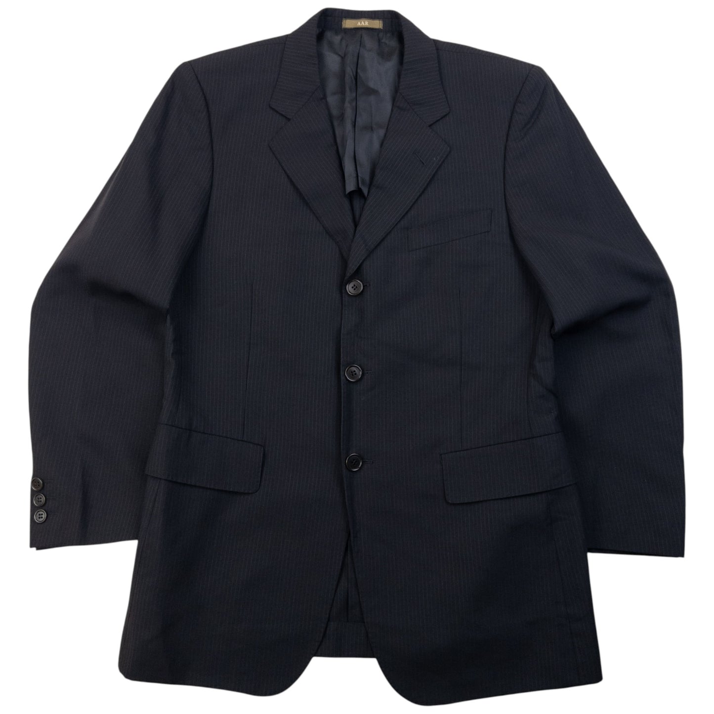 Vintage 90s Yohji Yamamoto A.A.R Pinstripe Jacket & Trousers Suit Set Size S