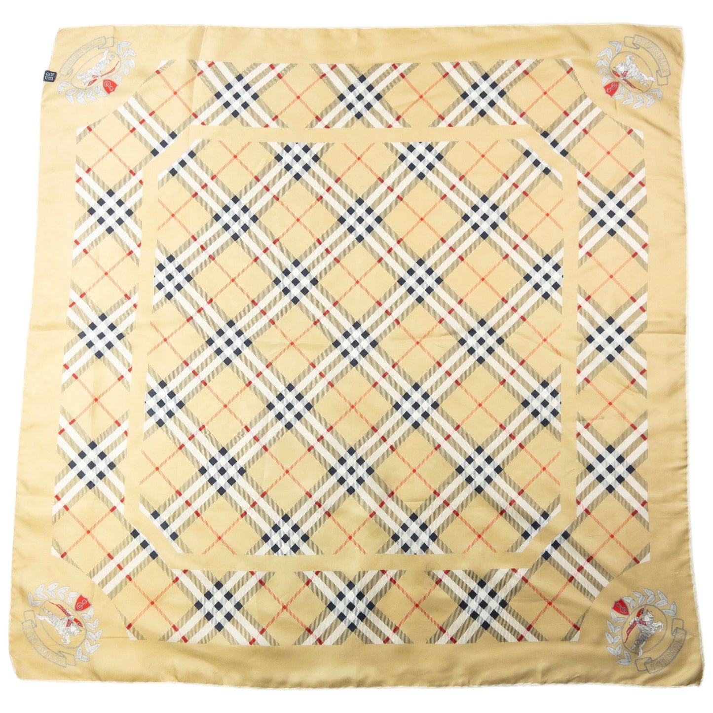 Vintage 90s Burberry Nova Check Silk Scarf