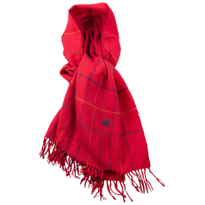 Vintage 2000s Issey Miyake Checkered Wool Tassel Scarf