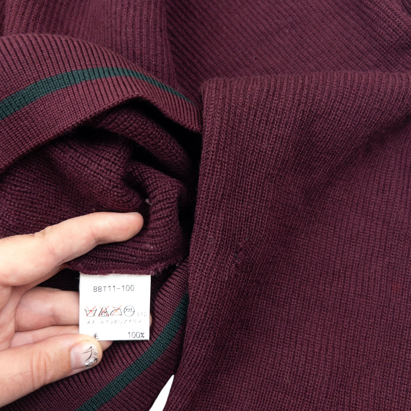 Vintage 90s Burberry Embroidered Wool Knit Jumper Size XS