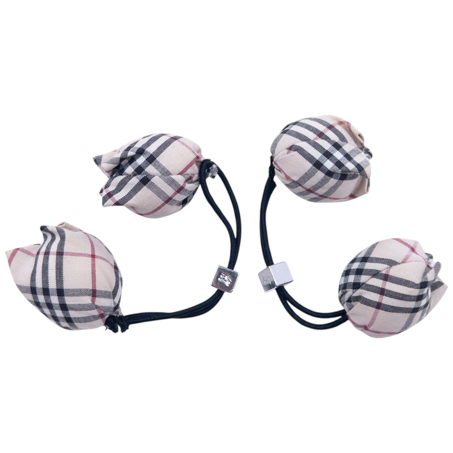Vintage 2000s Burberry Nova Check Bobble Hair Ties