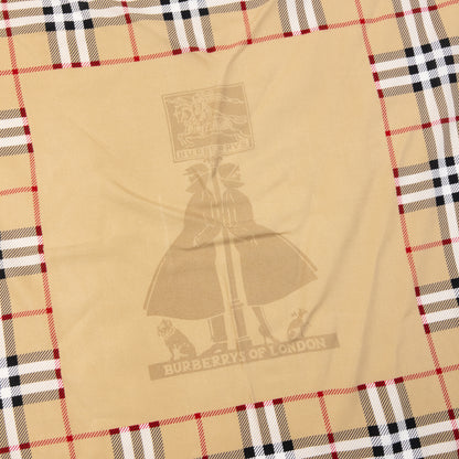 Vintage 90s Burberry Nova Check Silk Scarf in beige, photo 4