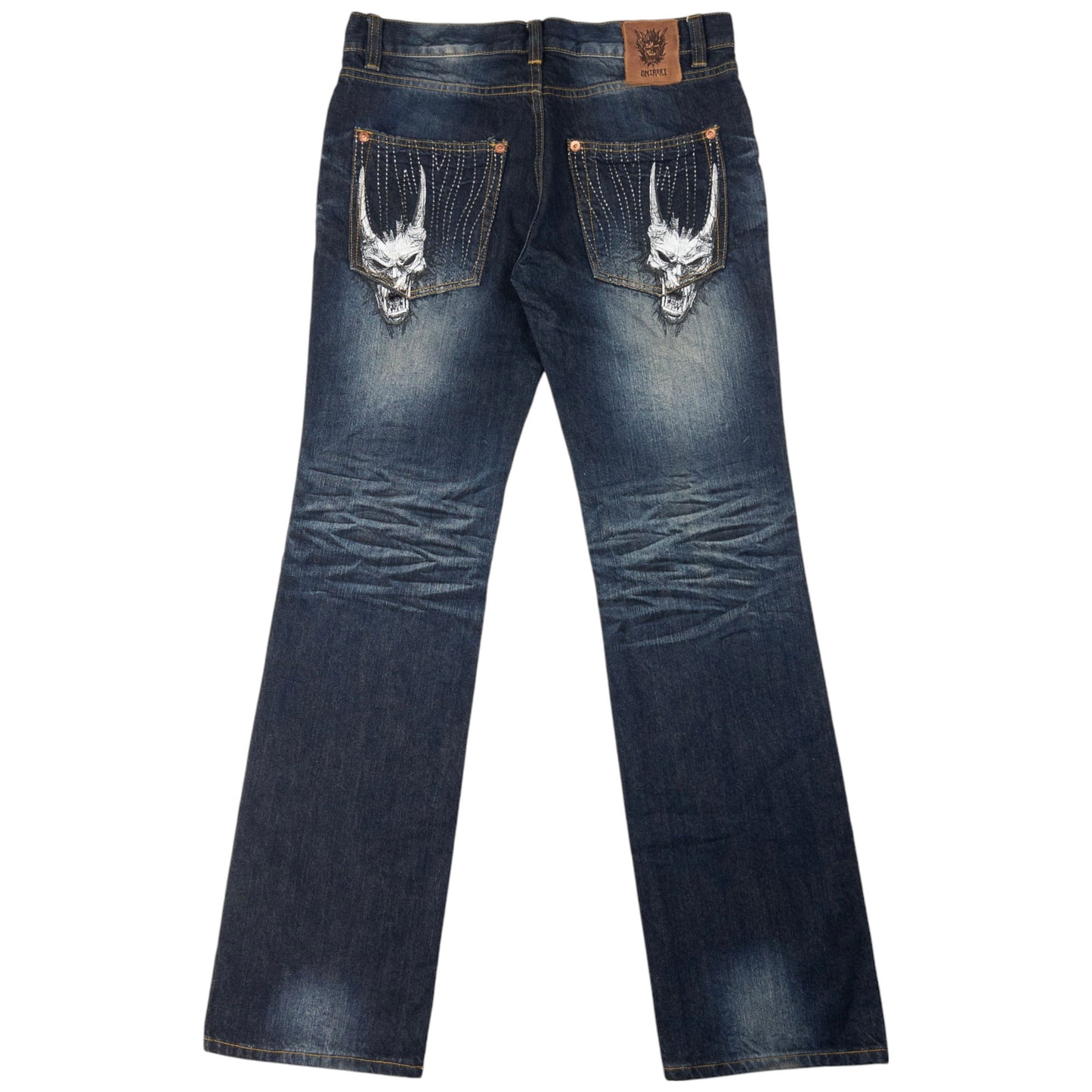 Vintage Oniarai Embroidered Demon Japanese Denim Jeans Size W33