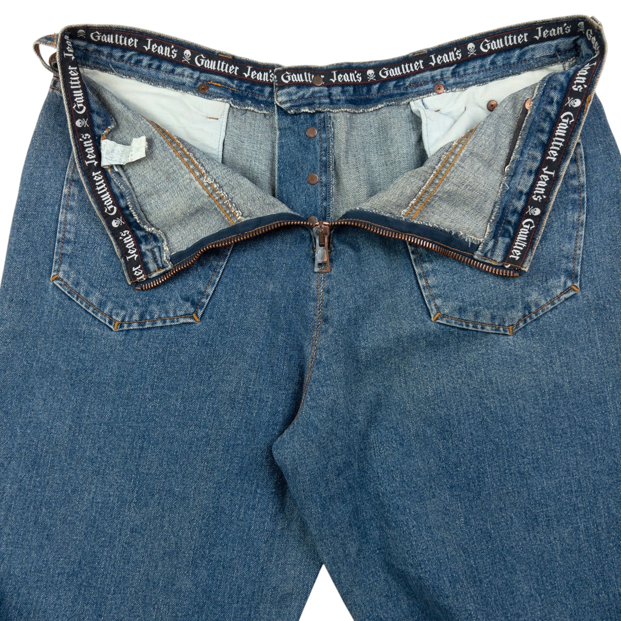 Vintage Jean Paul Gaultier Jean's Zip Back Denim Jeans Size W35