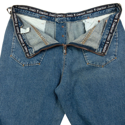 Vintage Jean Paul Gaultier Jean's Zip Back Denim Jeans Size W35