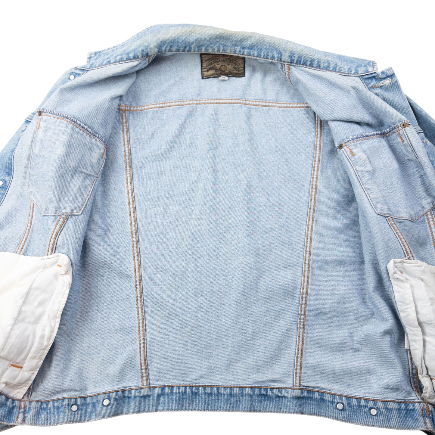 Vintage 90s Armani Jeans Button Up Denim Jacket Size L