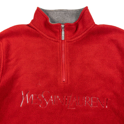 Vintage YSL Yves Saint Laurent Q Zip Fleece Sweatshirt Size M