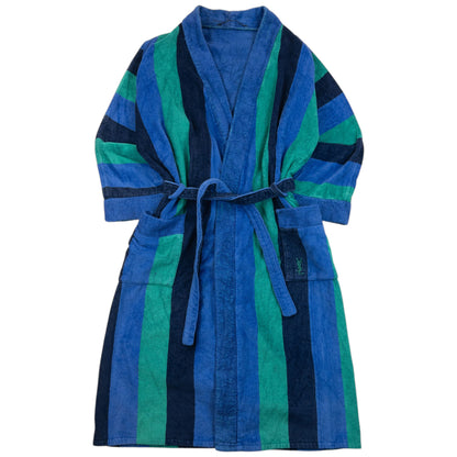 Vintage 90s YSL Yves Saint Laurent Striped Terry Cloth Dressing Gown