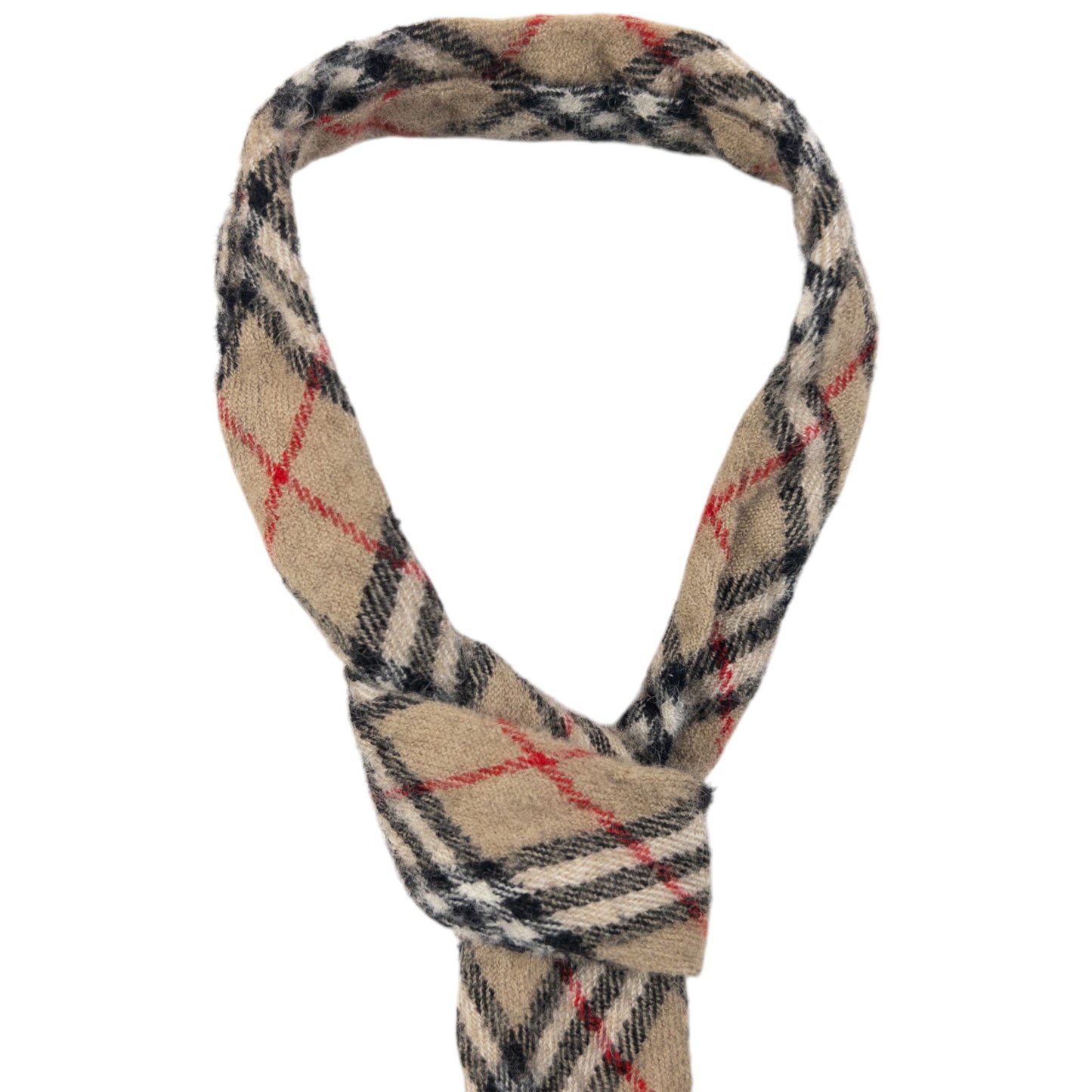 Vintage 90s Burberry Nova Check Wool Tie