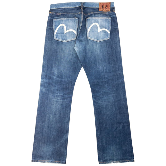 Vintage Evisu Double Gull Contrast Japanese Denim Jeans Size W36