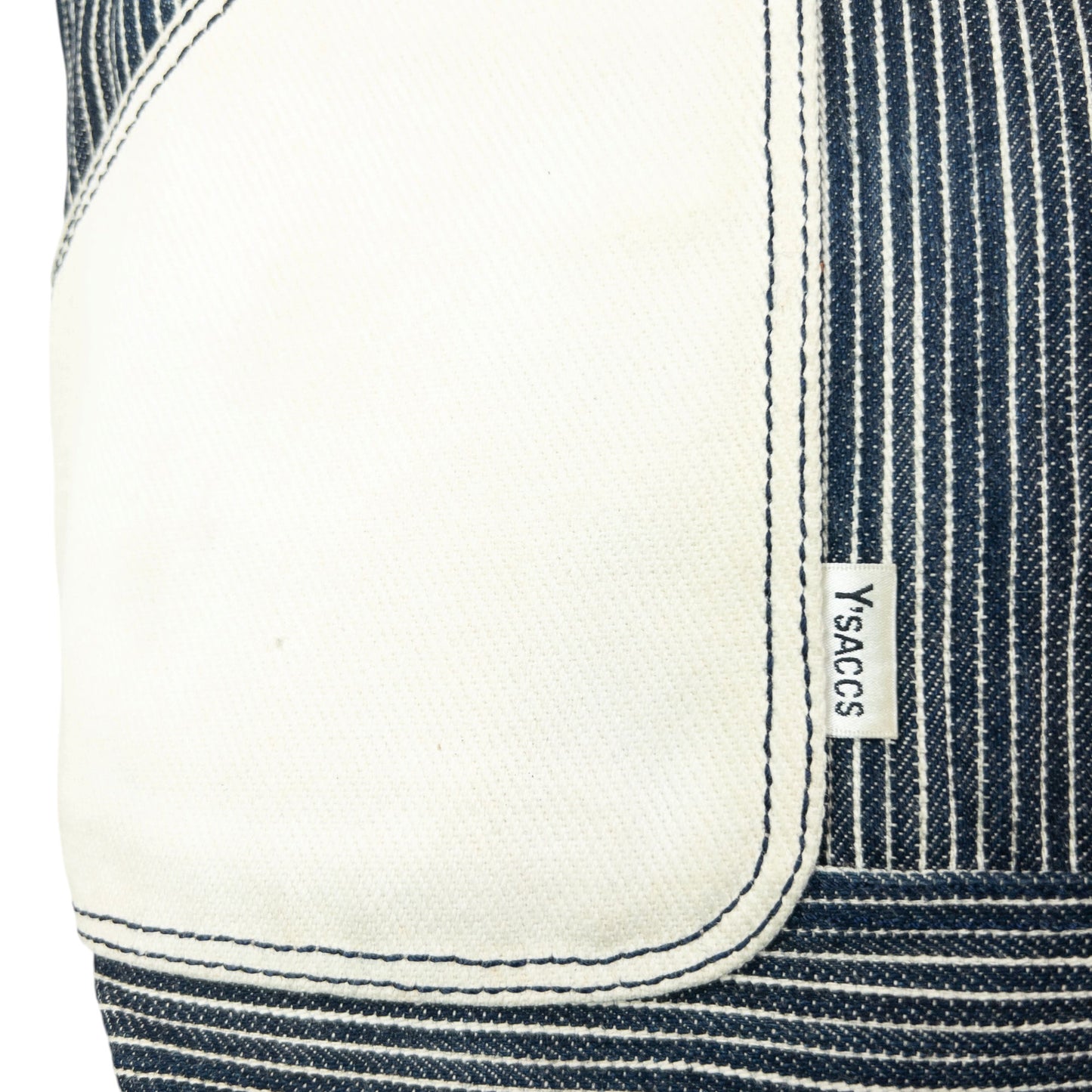 Vintage 2000s Y'Saccs By Yohji Yamamoto Striped Denim Handbag