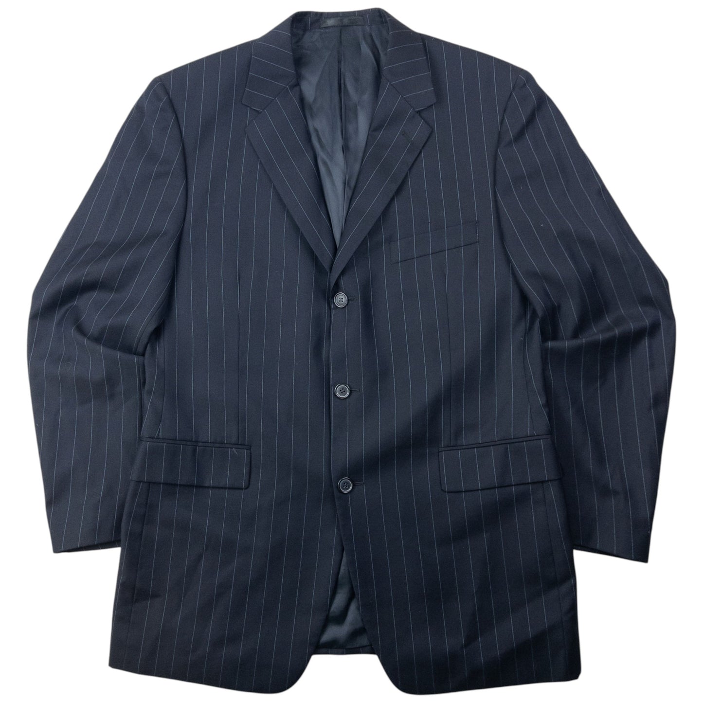 Vintage 90s YSL Yves Saint Laurent Striped Jacket & Trousers Suit Set Size XL