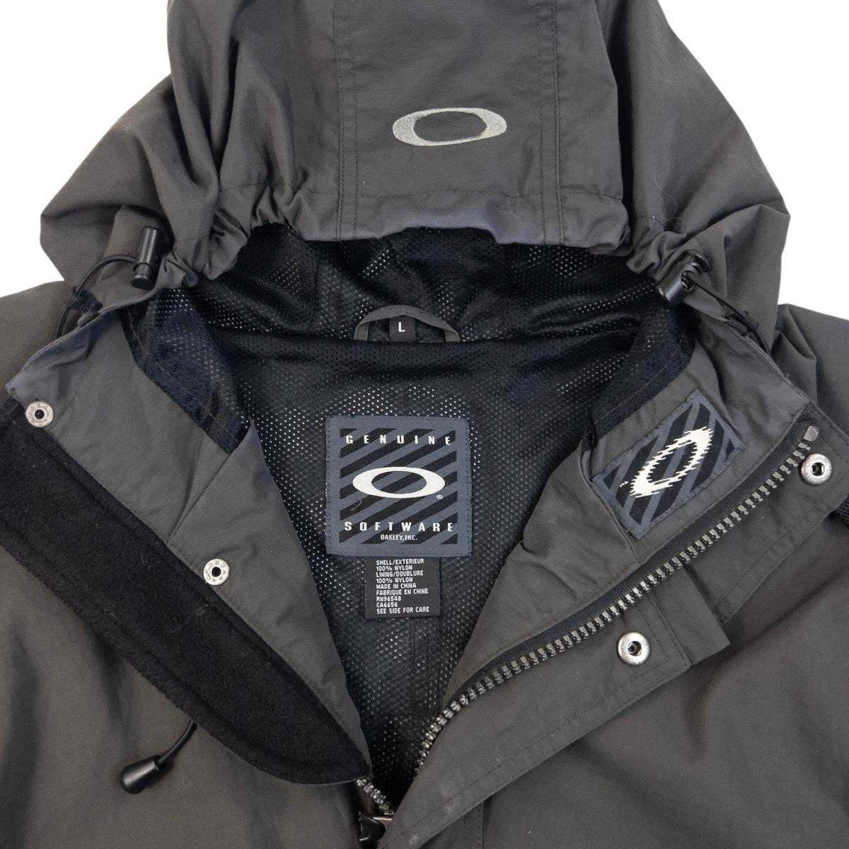 Vintage 90s Oakley Zip Up Jacket in grey, photo 4