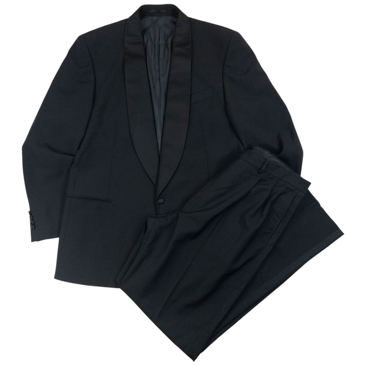Vintage 90s YSL Yves Saint Laurent Jacket & Trousers Suit Set in black (wool), side leg detail