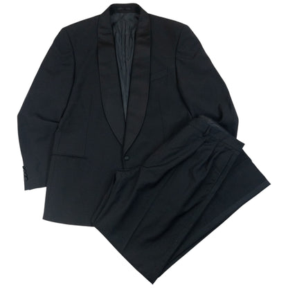 Vintage 90s YSL Yves Saint Laurent Jacket & Trousers Suit Set in black (wool), side leg detail