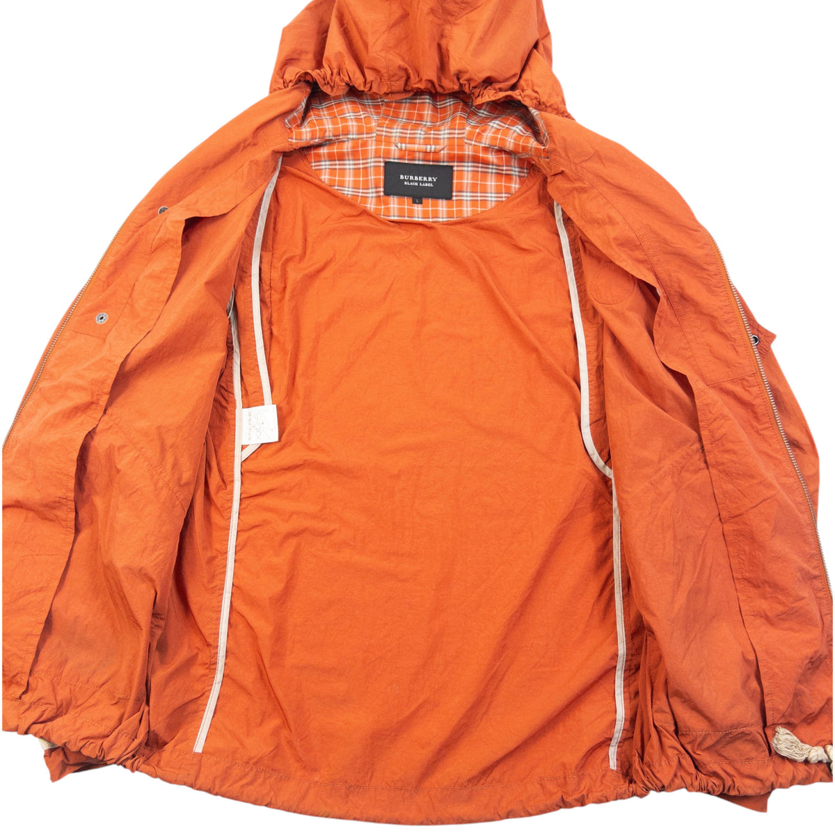 Vintage 2000s Burberry Black Label Lightweight Zip Up Jacket in orange (polyester), photo 5