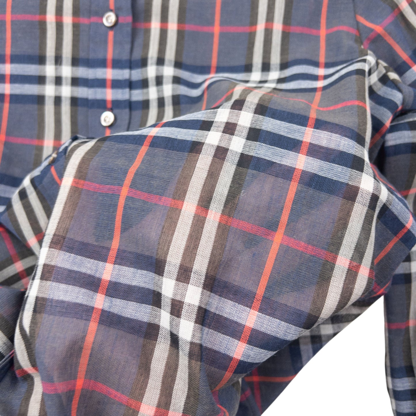 Vintage 80s Burberry Nova Check Lightweight Long Sleeve Button Up Shirt Size S