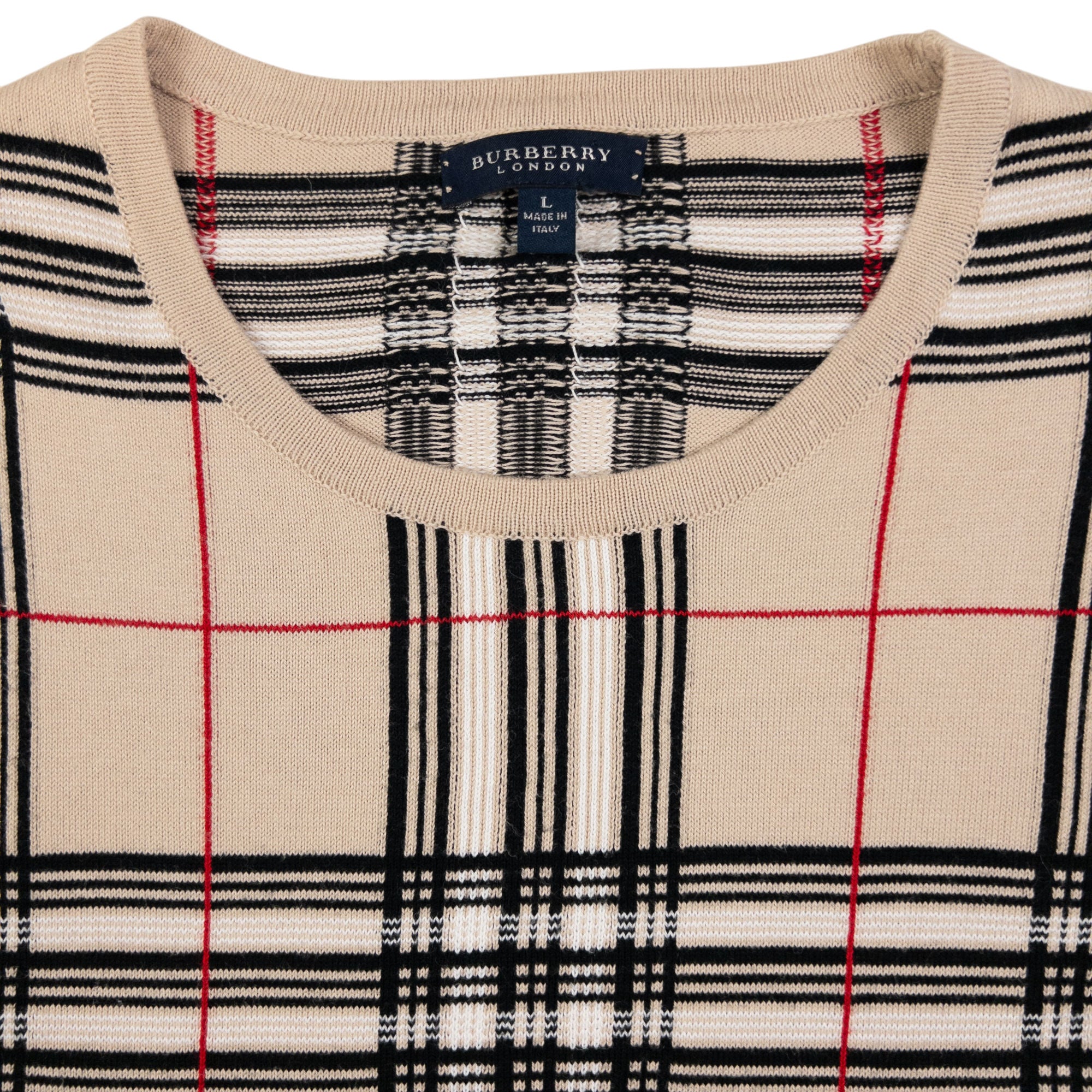 Vintage Burberry Nova Check Tartan Sweater Vest Jumper Size M