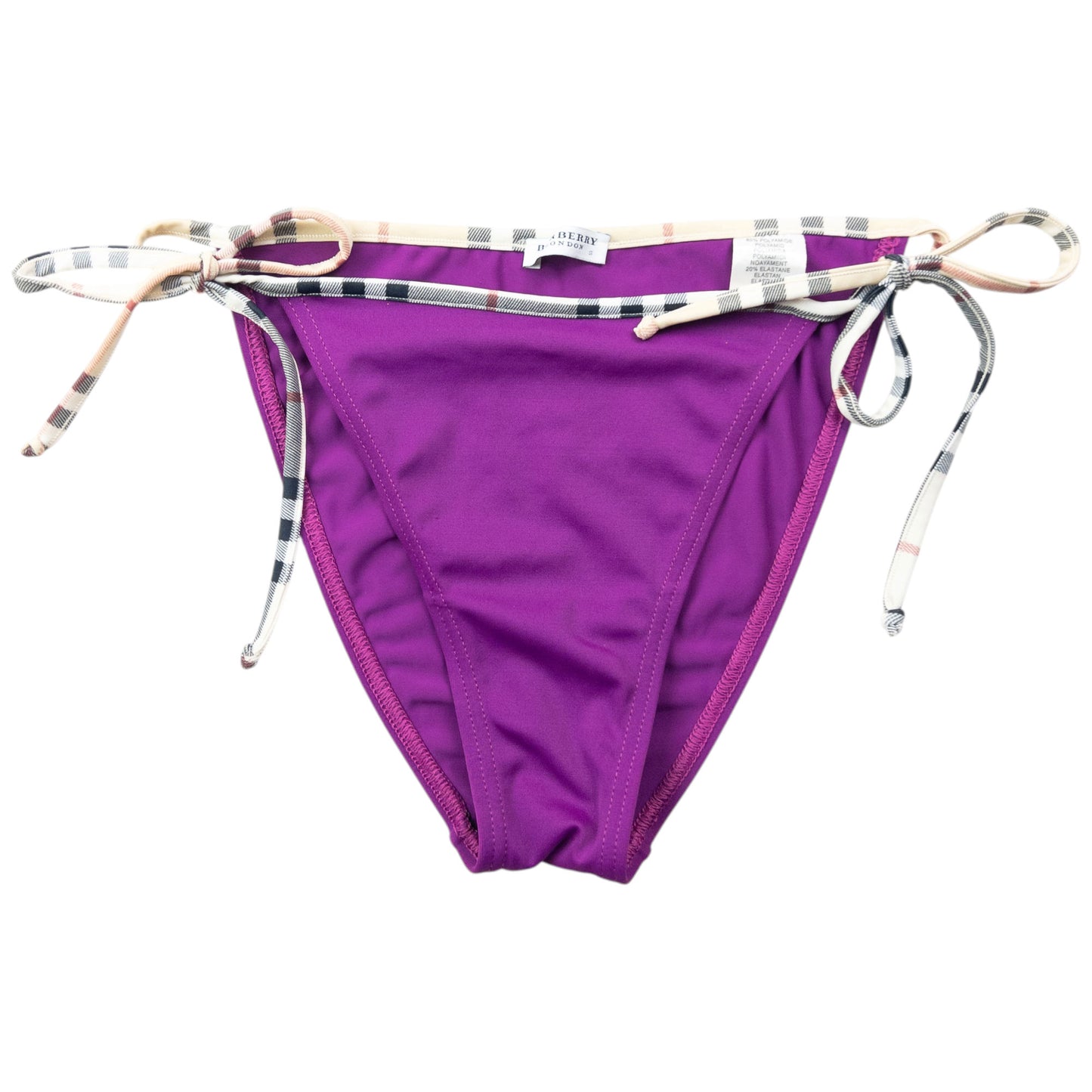 Vintage 2000s Burberry Nova Check Trim Bikini Set Womens Size S
