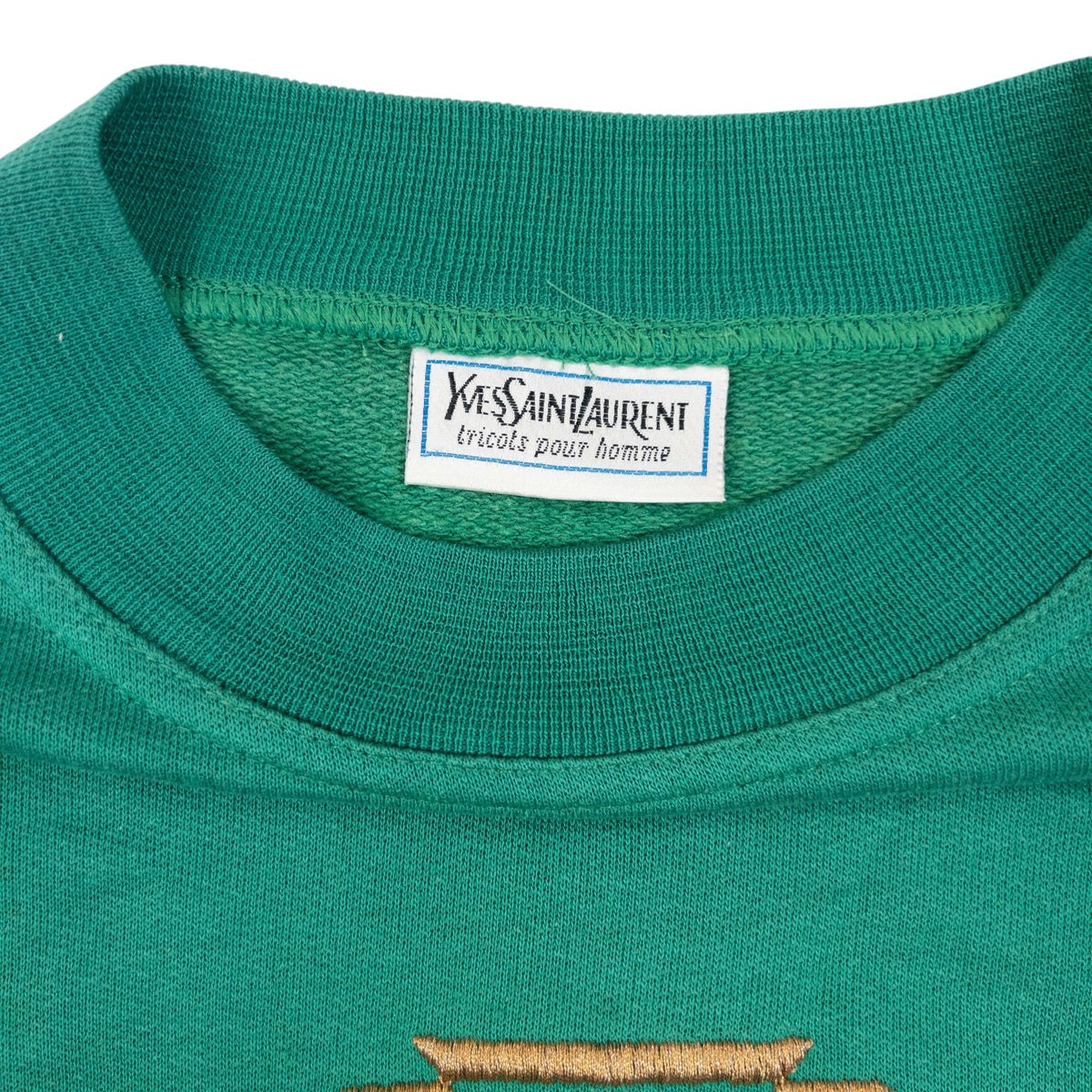 Vintage 80s YSL Yves Saint Laurent Embroidered Sweatshirt Size XS