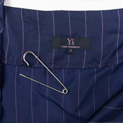Vintage Yohji Yamamoto Striped Cupro Skirt Womens Size W32