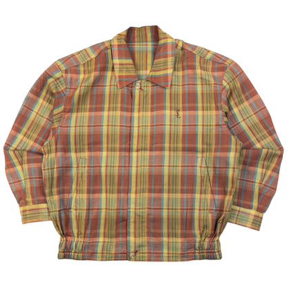 Vintage 80s YSL Yves Saint Laurent Checkered Harrington Jacket Size S