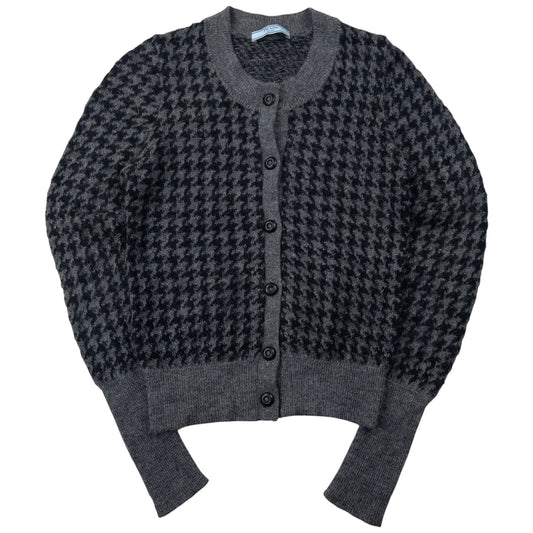 Vintage Prada Houndstooth Wool Cardigan Womens Size S