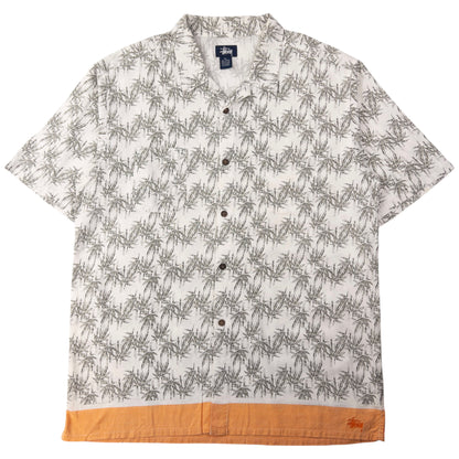 Vintage Stussy Bamboo Pattern Short Sleeve Button Up Shirt Size XL