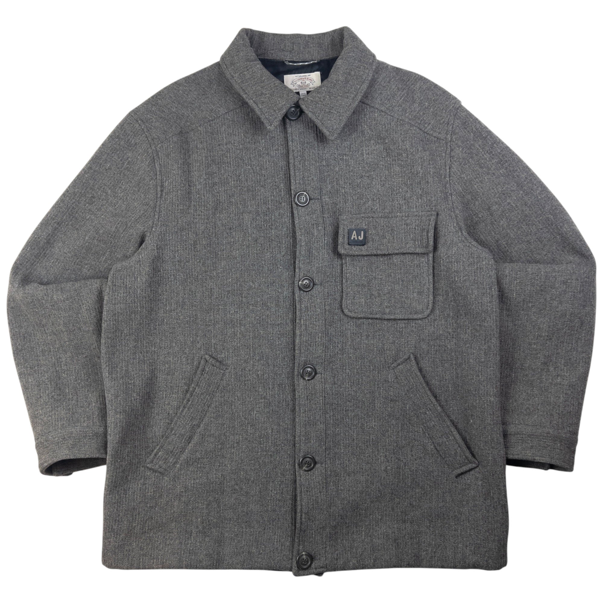 Vintage Armani Jeans Button Up Wool Jacket Size XL